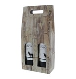 "Wood" Schachtel für 2 Flaschen - 10 Stück