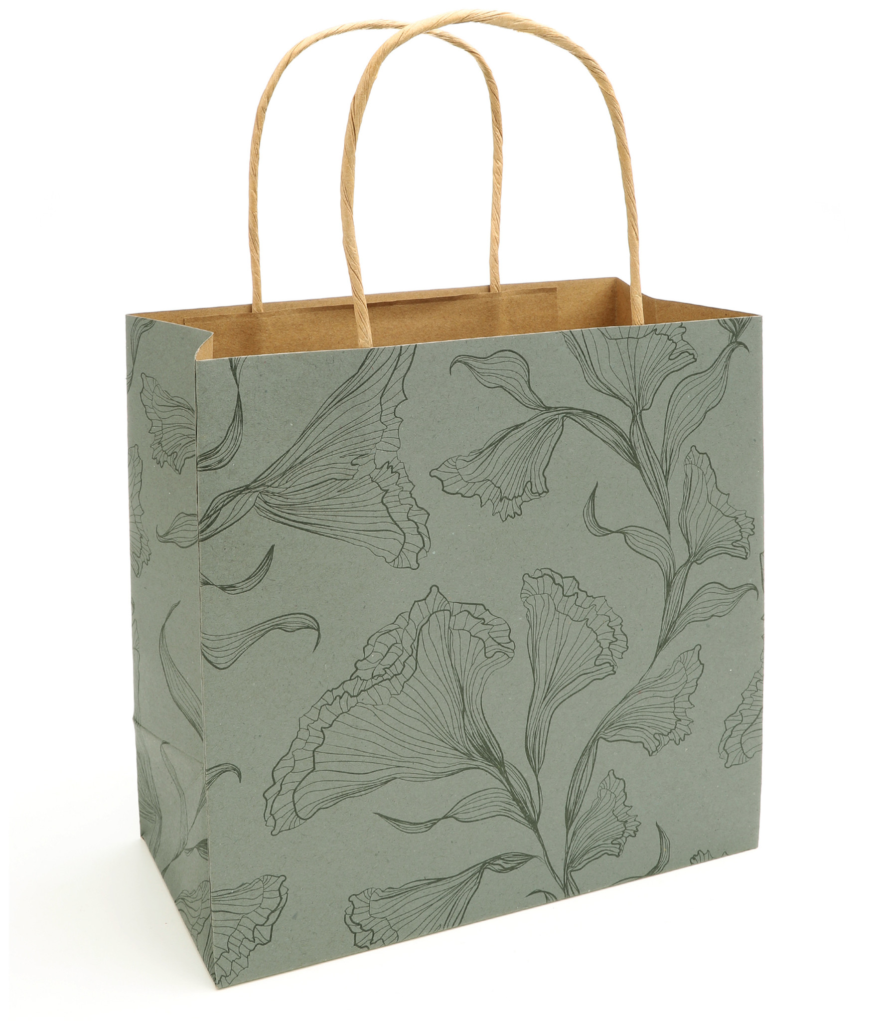 Floralice Paper Bag - Light Olive - 5 pieces