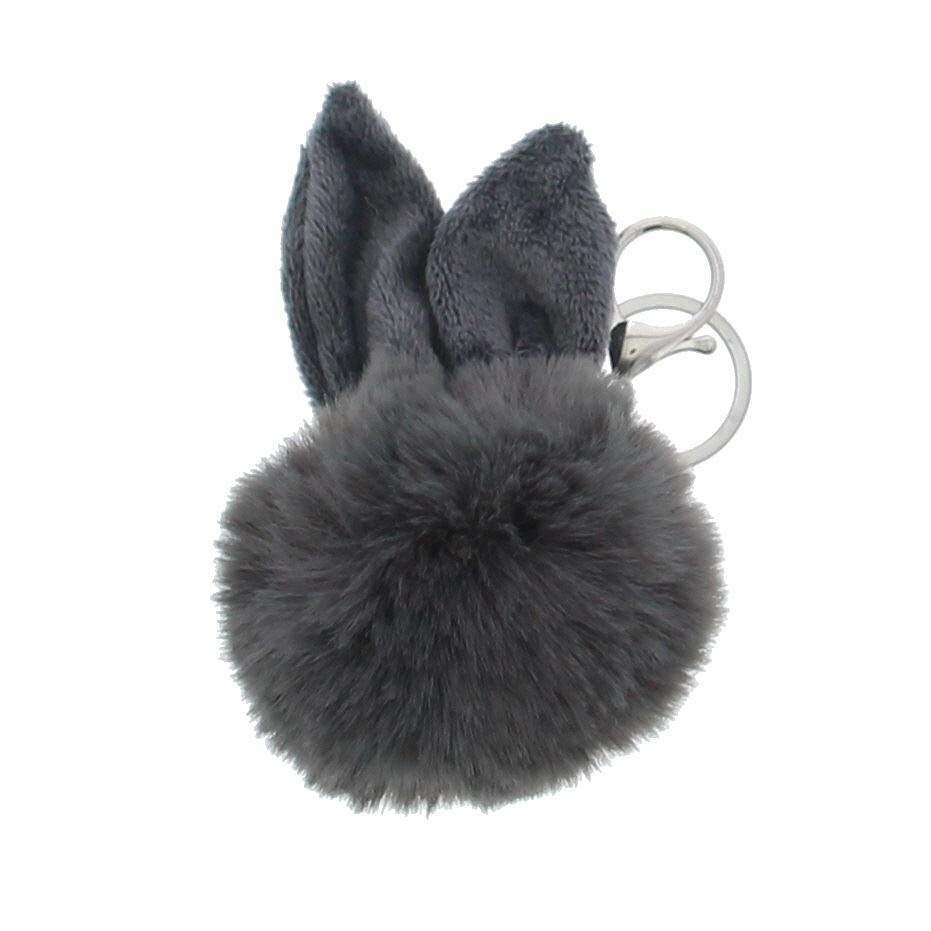 Porte-clés lapin "Pluche" - anthracite - 80*80*125mm - 12 pièces