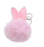 Rabbit "Pluche" key-ring  - light pink - 80*80*125mm - 12 pieces
