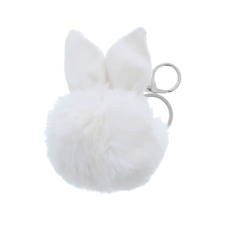 Porte-clés lapin "Pluche" - blanc - 80*80*125mm - 12 pièces