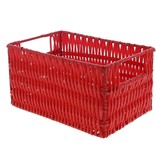 Plastic basket rectangular - red  - 5 pieces