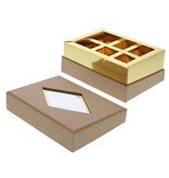 Boite à fenêtre transparente  kraft - 125 *95*55 mm - 20 pièces