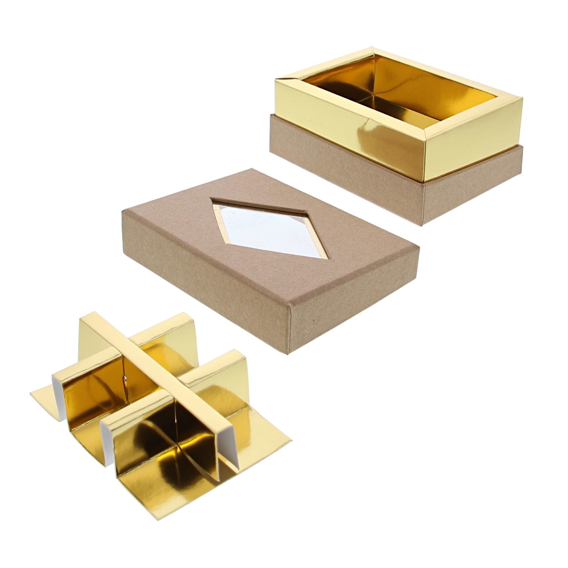 Boite à fenêtre transparente  kraft - 125 *95*55 mm - 20 pièces