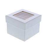 Boite à fenêtre  cube blanc 2 couches - 90 *90*75 mm - 10 pièces