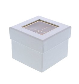 Clear Window Cube box white 2 layers