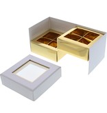 Clear Window Cube box white  2 layers - 90 *90*75 mm - 10 pieces