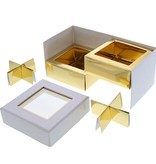 Clear Window Cube box white  2 layers - 90 *90*75 mm - 10 pieces