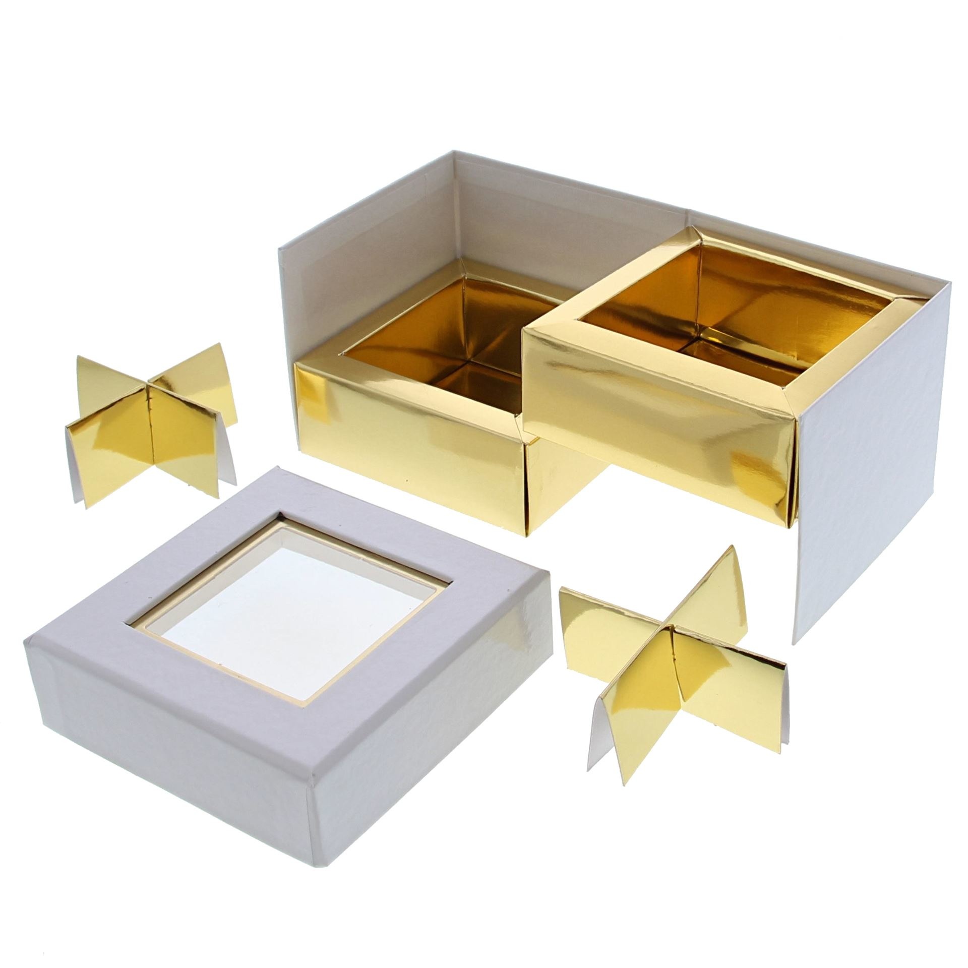 Clear Window Cube box white  2 layers - 90 *90*75 mm - 10 pieces