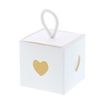 Caja cubo con corazón blanco