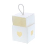 Caja cubo con corazón blanco