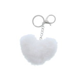 Porte-clés de cœur "Pluche" - blanc - 90*40*130mm - 12 pièces