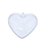 Perspex heart transparant - 65*60*35mm - 100 pieces