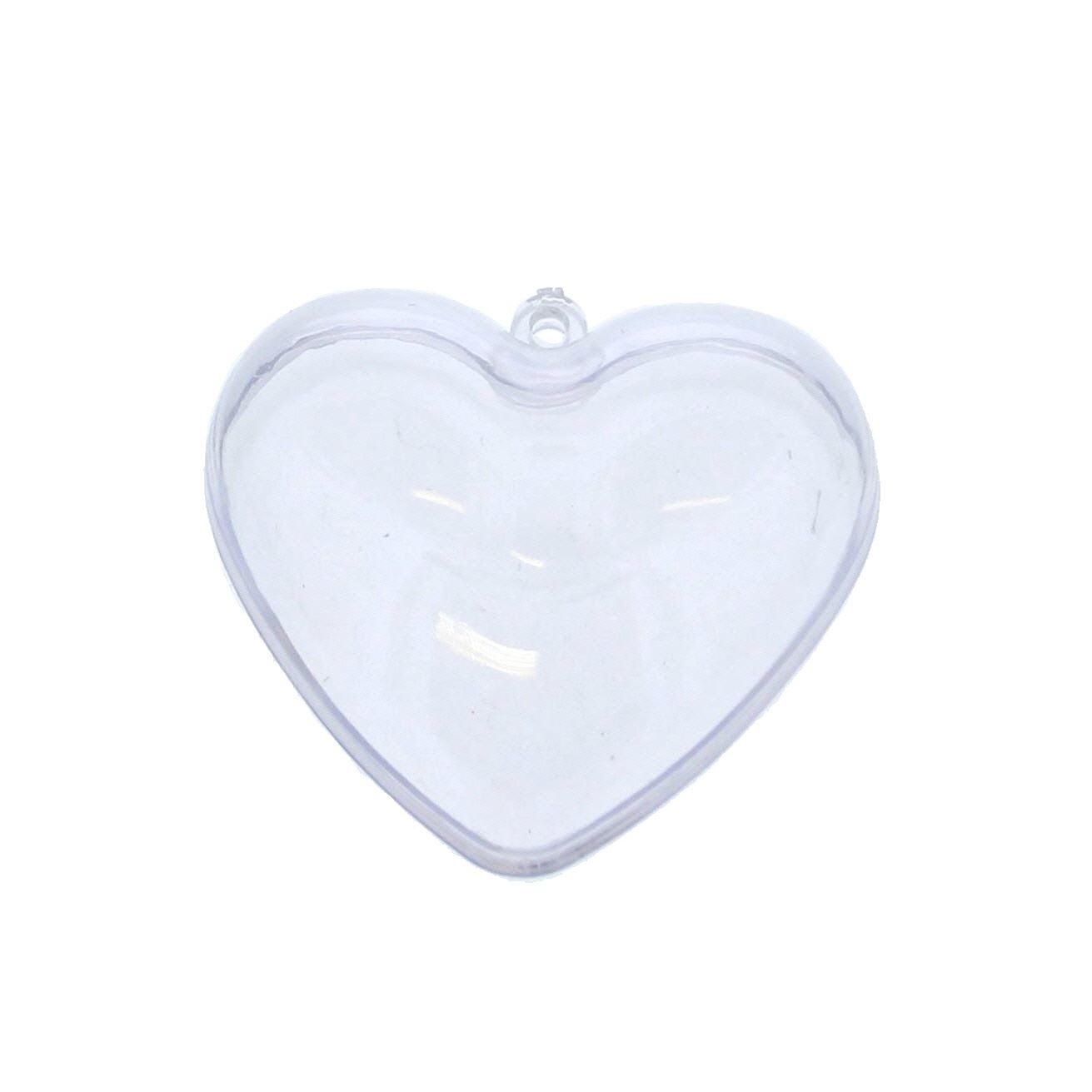 Perspex heart transparant - 65*60*35mm - 100 pieces