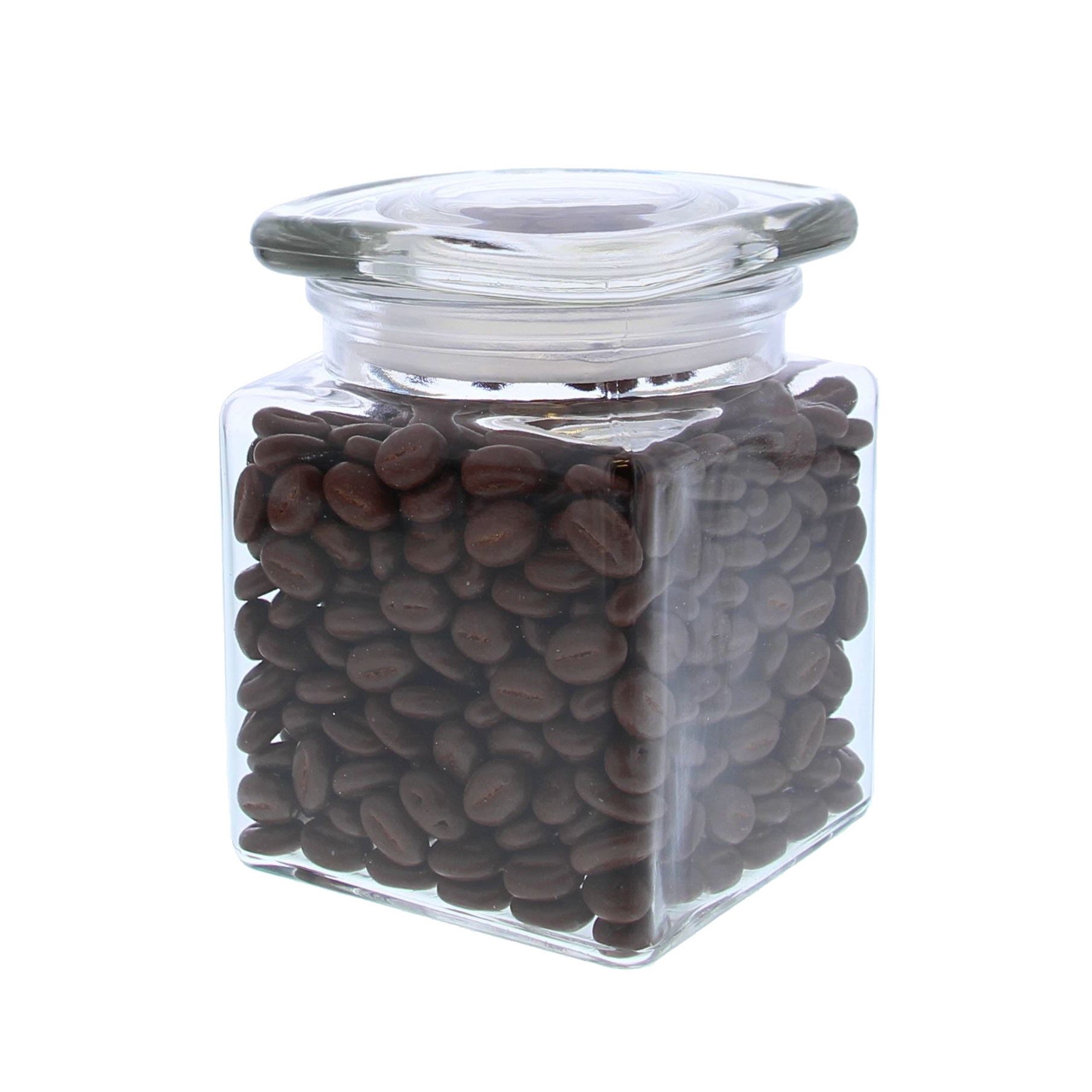 Glass jar with square lid