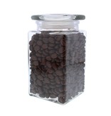 Glass jar with square lid