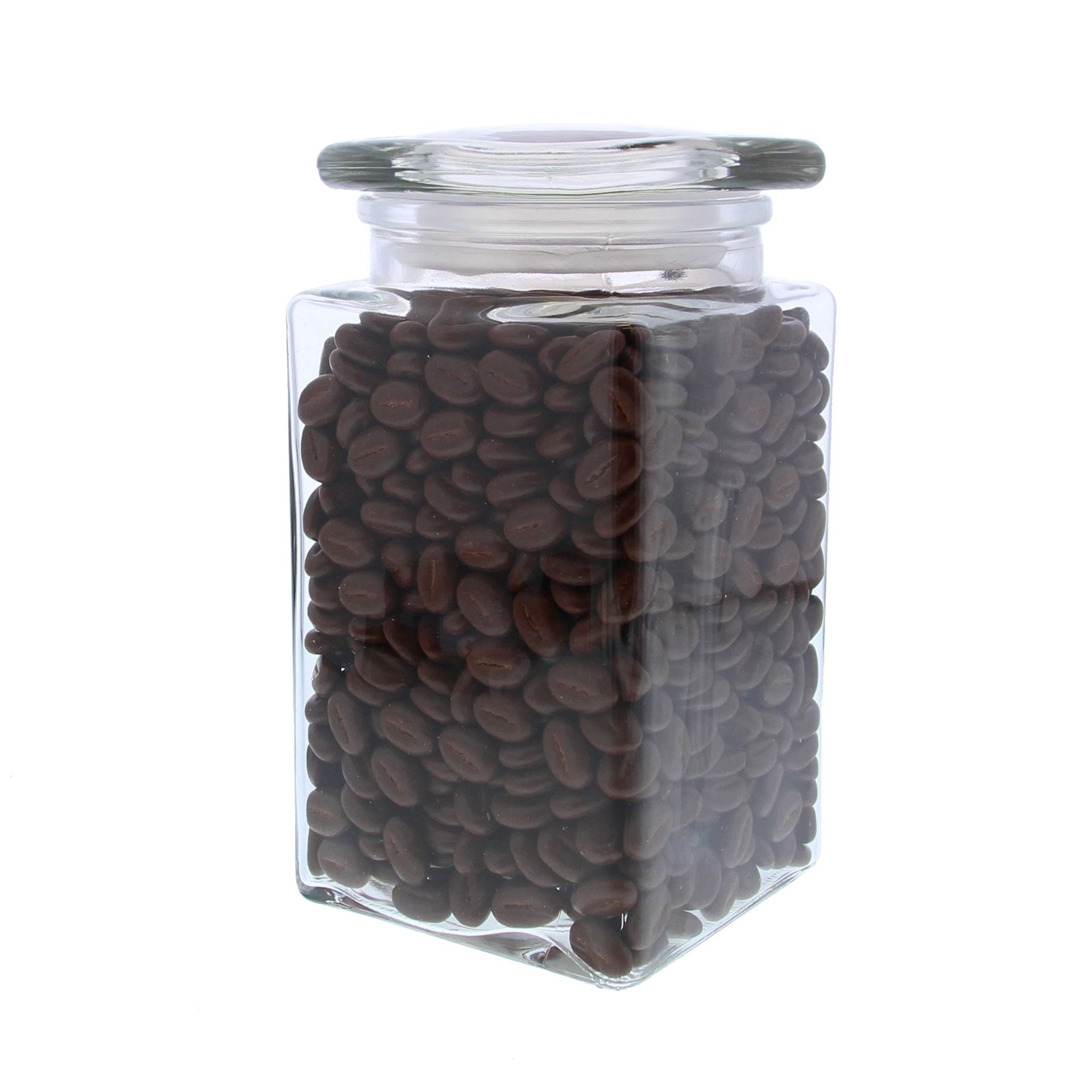 Glass jar with square lid