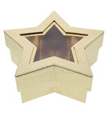 Star box with clear window - gold  185 * 75 mm - 12 pieces