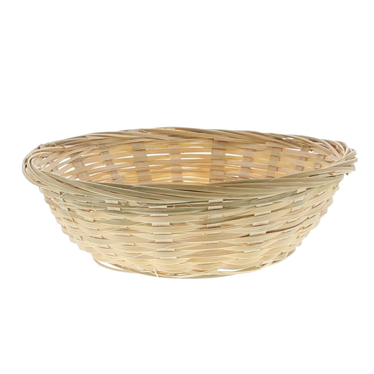 Round wicker basket - natural  - 200*200*50 mm - 25 pieces