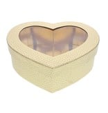 Heart box with clear window - gold - 140 *150* 50 mm  - 12 pieces