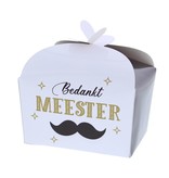 Schachtel "Bedankt Meester" 250 Gramm - 105*85*85mm - 48 Stück