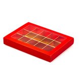 Red box with sleeve and 15 compartments - 175 * 120 * 27 mm