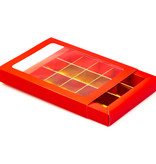 Red box with sleeve and 15 compartments - 175 * 120 * 27 mm