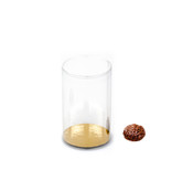 Étui transparant avec interieur or - ø 7 cm - 11 cm - 100 pièces