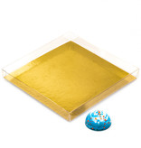 Transparant Boxes with gold carton  - 16* 16* 2 cm -50 pieces