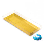 Caja transparente con cartón dorado - 200*80*21mm - 100 unidades