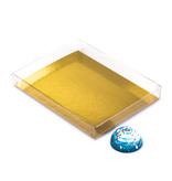Boîte transparente avec carton doré - 160*120*20mm - 50 pièces