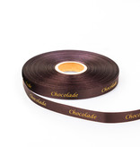 Single satin "Chocolade" Ribbon - Brown - 15 mm - 100 m