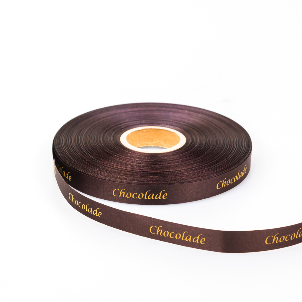 Single satin "Chocolade" Ribbon - Brown - 15 mm - 100 m