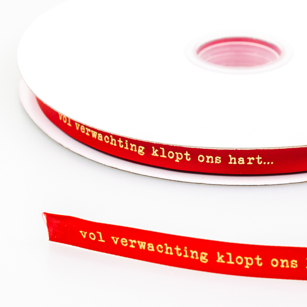 Satin Smachtend ribbon - Red 12mm - 100m