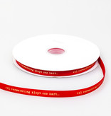 Satin Smachtend ribbon - Red 12mm - 100m