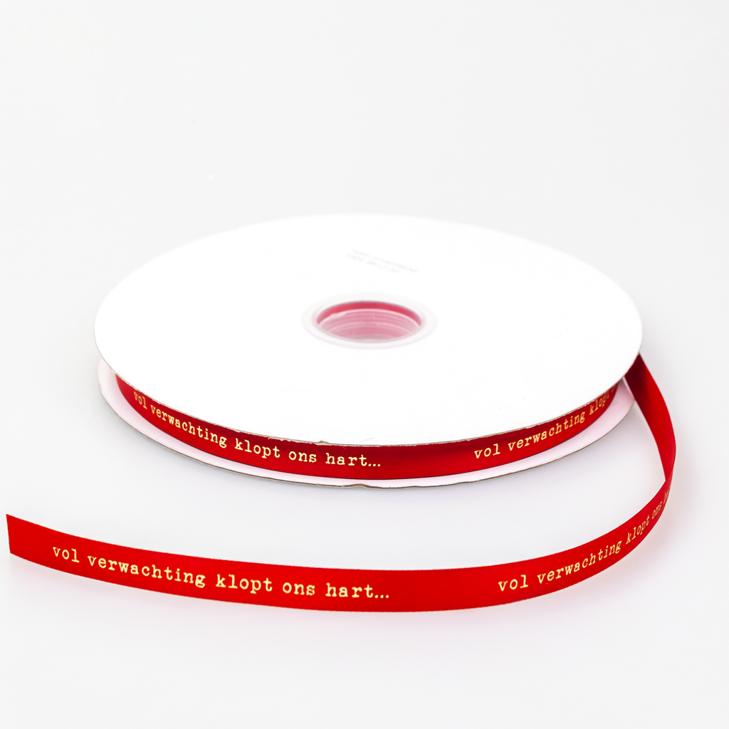 Satin Smachtend lint - Red 12mm - 100m