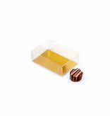 Cajas transparantes con cartón oro - 90 * 60 * 30 mm - 100 unidades