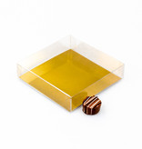 Boîte Transparant avec carton or - 120 * 120 * 30 mm  - 100 pièces