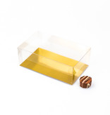 Transparant Boxes with gold carton - 15 * 9 * 5,5 cm - 100 pieces