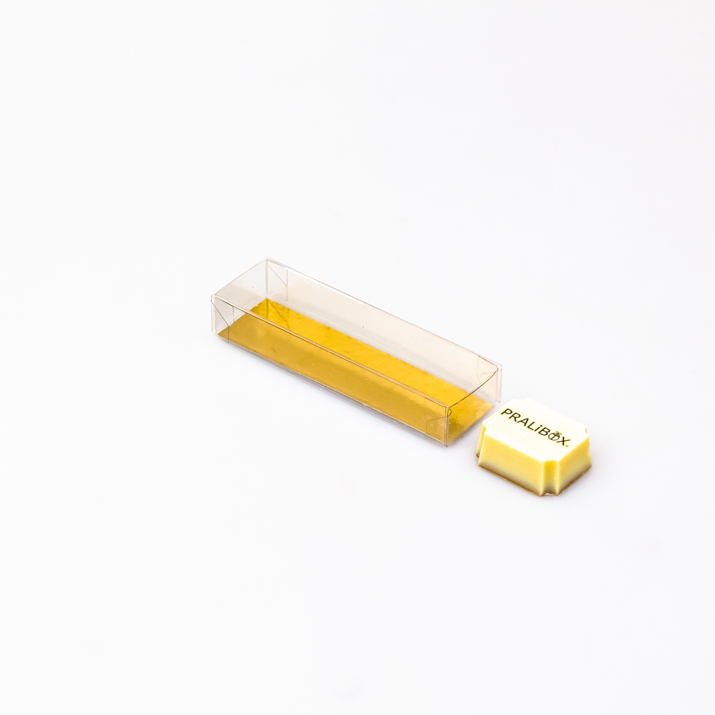 Boîte Transparant avec carton or - 105 * 29 * 18 mm - 100 pièces