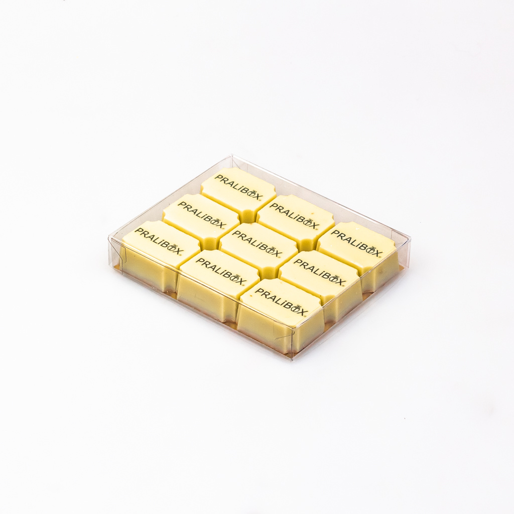 Transparanten Schachtel mit Goldkarton - 105 * 86 * 18 mm - 100 Stück