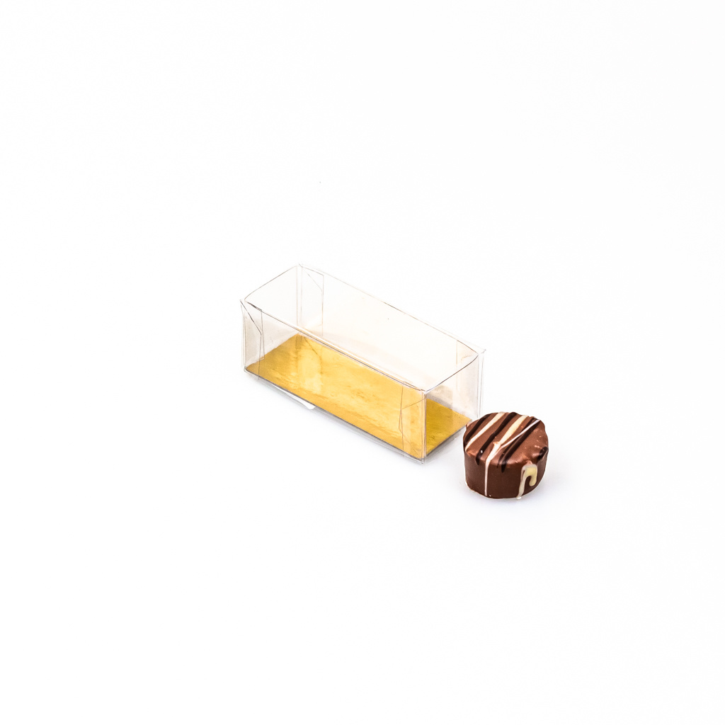 Transparant box with golden inlay  - 80*30*30mm - 100 pieces