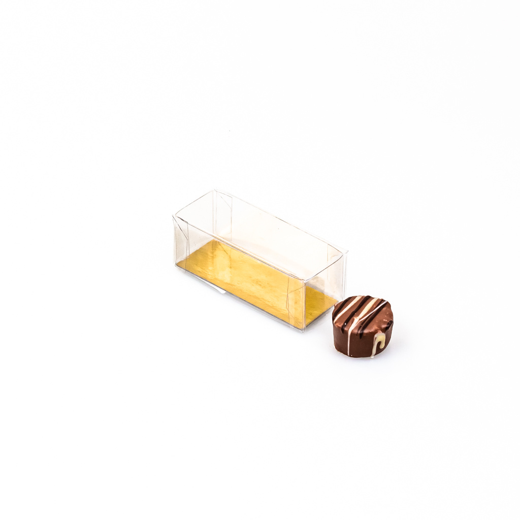 Transparanten Schachtel mit Golden Boden für  - 80*30*30mm - 100 Stück