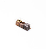 Transparant box with golden inlay  - 80*30*30mm - 100 pieces