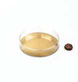 Transparanten PVC Köcher mit Gold Einsatz  - ø 16 cm - 3 cm  - 100 Stück