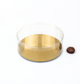 Étui transparant avec interieur or - ø 18 cm - 6 cm - 54 pièces