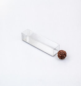 Transparanten Schachtel mit Silver Boden für 5 Trüffel - 162*35*35mm - 100 Stück