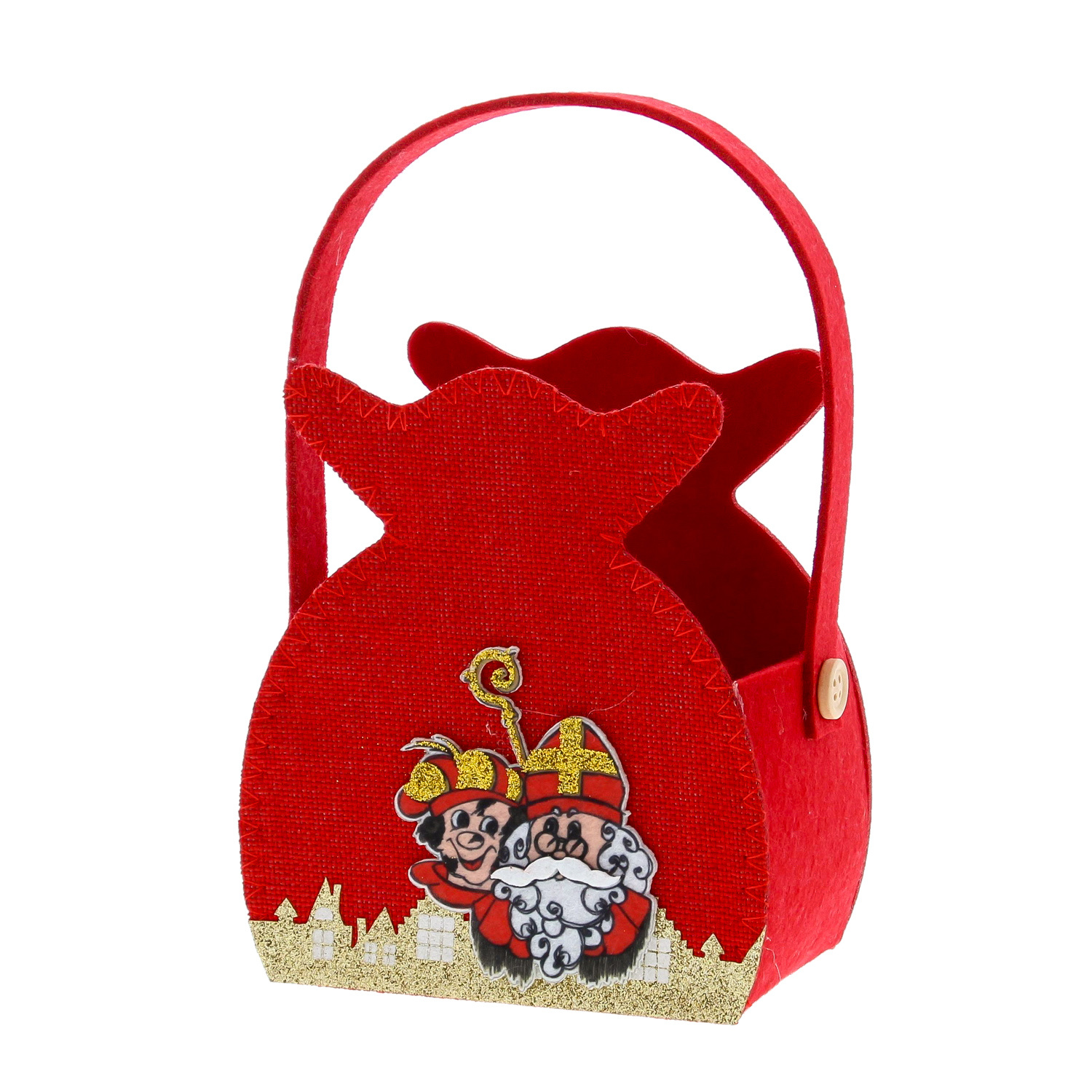 Sint & Roetpiet strooizak met hengsel  medium   - 220*140*80 mm -  6 stuks