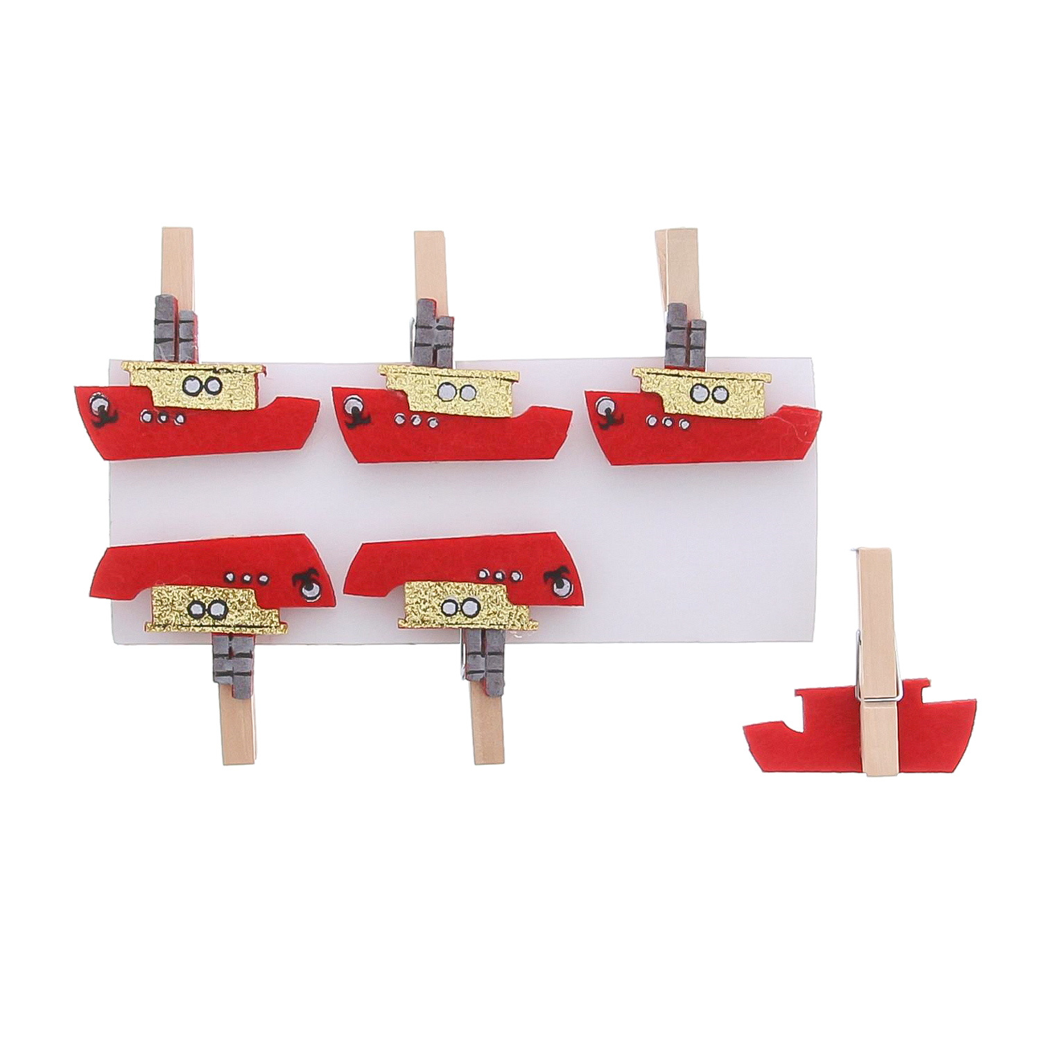 Stoomboot "Glitter" knijper - 47*50*14 mm - 36 stuks