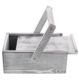 Wooden container with slider grey